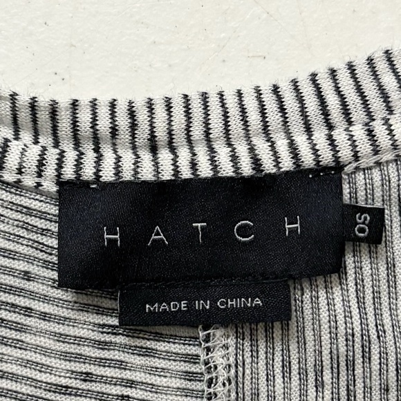 Hatch Maternity The Maley T-Shirt Linen Mini Dress in Black & White Micro Stripe - Picture 8 of 9